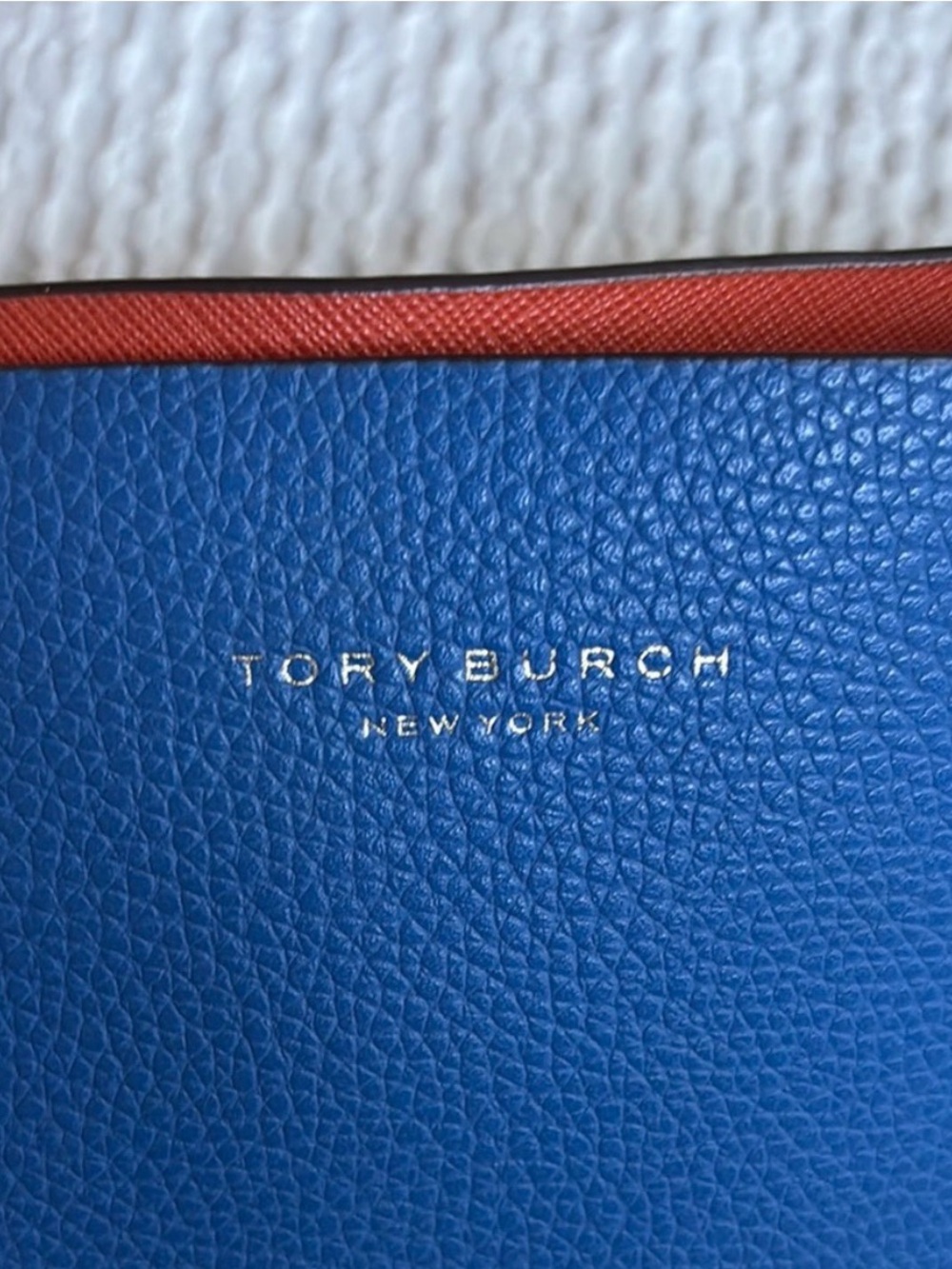 Tory Burch Blue Tote with Red Trim - Picture 2 of 14